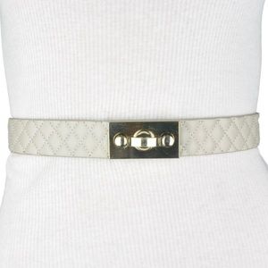 BCBGENERATION WAIST BELT QUILT GRAY VEGAN LEATHER